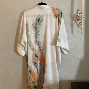 Silk like peacock robe